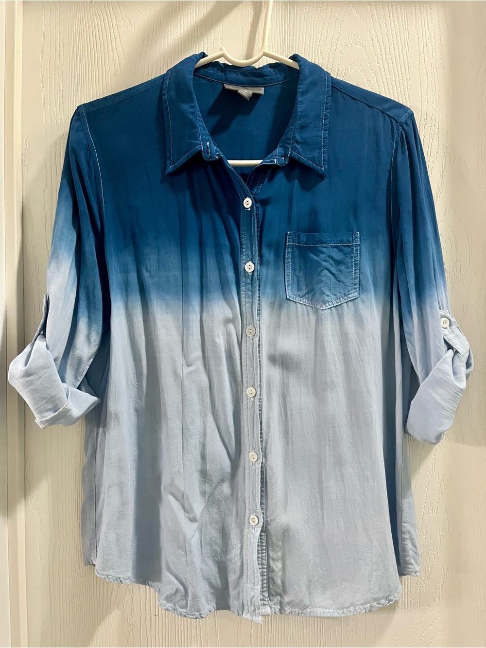 Lightweight blue button down shirt